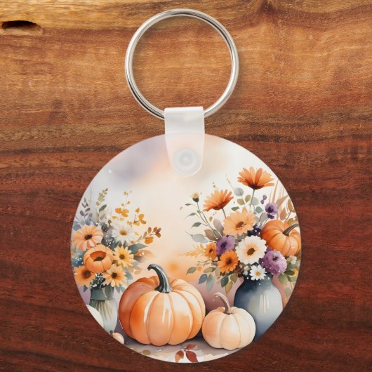 Waterverf viert herfst sleutelhanger (Achterkant)