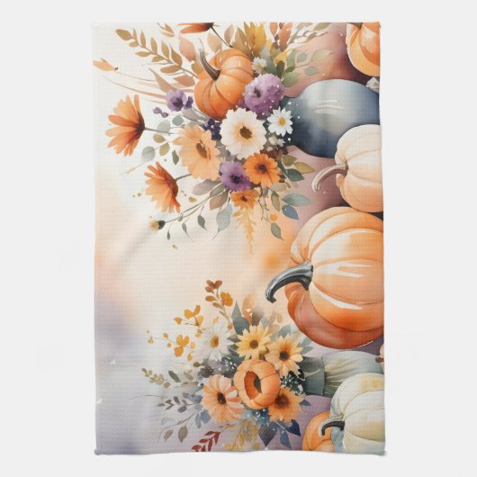 Waterverf viert herfst theedoek (Verticaal)