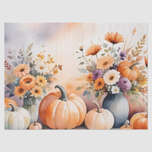 Waterverf viert herfst tissuepapier (Voorkant)