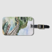 Waterverf, Vietnam, landschap in de provincie Ninh Bagagelabel (Voorkant (horizontaal))