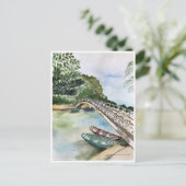 Waterverf, Vietnam, landschap in de provincie Ninh Briefkaart (Staand voorkant)