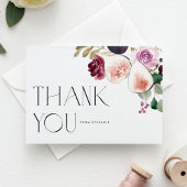 Waterverf vijgen en Bourgondische bloemen dank u Briefkaart