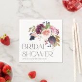 Waterverf Vijgen en Bourgondische Floral Vrijgezel Servet (Insitu)