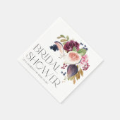 Waterverf Vijgen en Bourgondische Floral Vrijgezel Servet (Hoek)