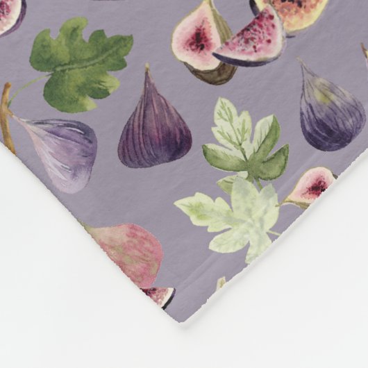 Waterverf Vijgen op pruim paarse achtergrond deken (Hoek)