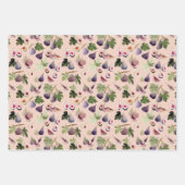 Waterverf Vijgen Wit en Geel Oker en Blush Inpakpapier Vel (Voorkant 3)