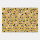 Waterverf Vijgen Wit en Geel Oker en Blush Inpakpapier Vel (Voorkant 2)