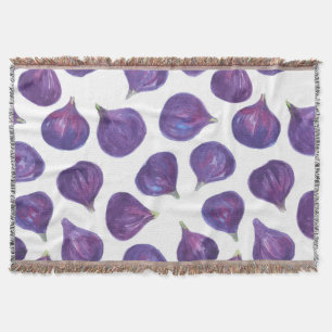 Waterverf vijgenpatroon deken