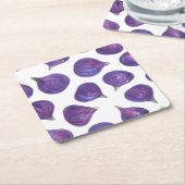 Waterverf vijgenpatroon kartonnen onderzetters (Schuin)