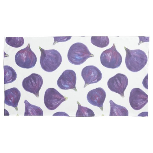 Waterverf vijgenpatroon kussensloop (Voorkant-Links)