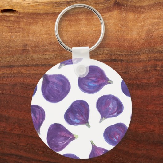 Waterverf vijgenpatroon sleutelhanger (Voorkant)