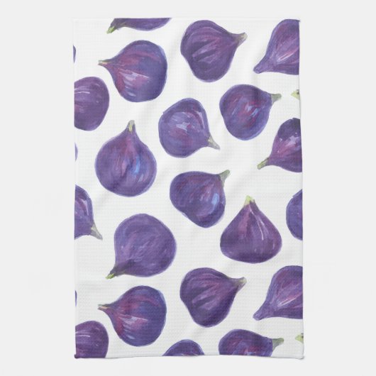 Waterverf vijgenpatroon theedoek (Verticaal)