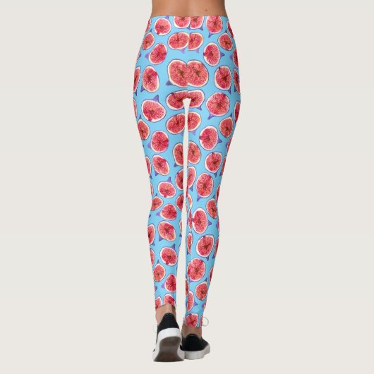 Waterverf-vijgensegmenten patroon leggings (Achterkant)