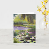 Waterverf vijver en aanpasbare leugens kaart (Gele Bloem)