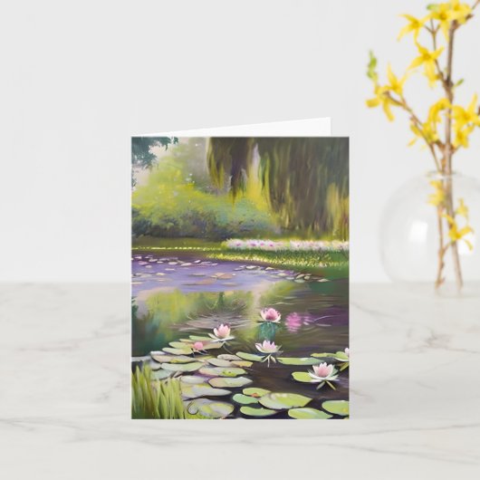 Waterverf vijver en aanpasbare leugens kaart (Gele Bloem)