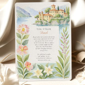 Waterverf Villa del Balbianello Lake Como Huwelijk Kaart