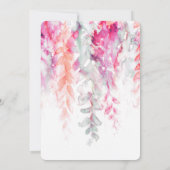 Waterverf Vine Coral Roze Groene Avondreceptie Kaart (Achterkant)