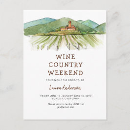 Waterverf Vineyard Bachelorette weekend Briefkaart