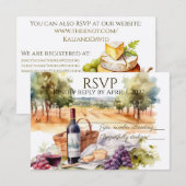 Waterverf Vineyard horizontale RSVP kaarten (Voorkant / Achterkant)