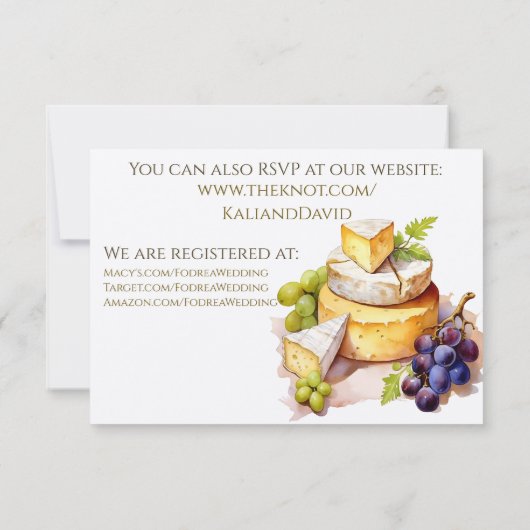 Waterverf Vineyard horizontale RSVP kaarten (Achterkant)