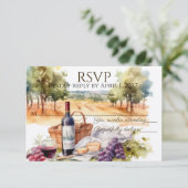 Waterverf Vineyard horizontale RSVP kaarten (Staand voorkant)