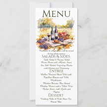 Waterverf Vineyard Menu Kaart