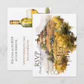 Waterverf Vineyard RSVP-kaarten Kaart (Voorkant / Achterkant)