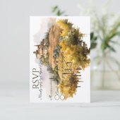 Waterverf Vineyard RSVP-kaarten Kaart (Staand voorkant)