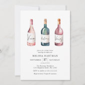 Waterverf Vino voor geloften Vrijgezellenfeest Kaart (Voorkant)