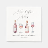 Waterverf Vino voor geloften Vrijgezellenfeest Servet (Voorkant)