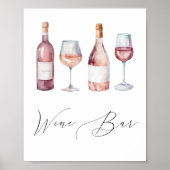 Waterverf Vino voor geloften Wijnbar teken Poster (Voorkant)