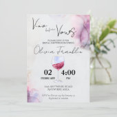 Waterverf vino voor vrijgezellenfeest vows kaart (Staand voorkant)