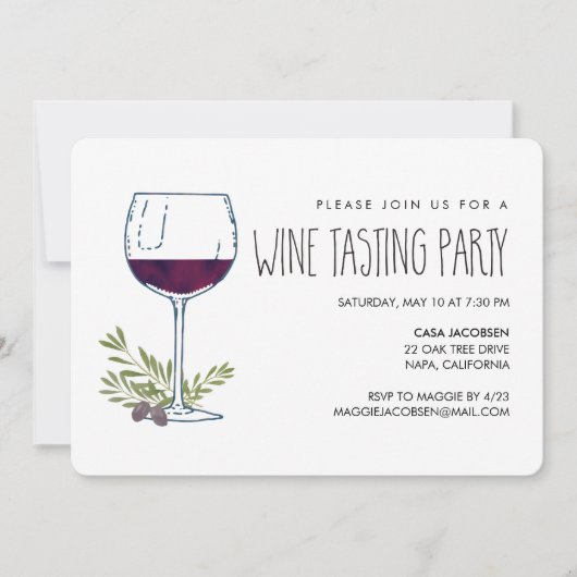 Waterverf Vino | Wijnpartij Kaart (Voorkant)