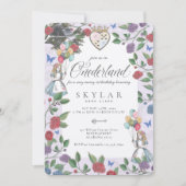 Waterverf Vintage Alice in Onederland Kaart (Voorkant)