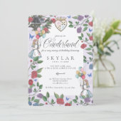 Waterverf Vintage Alice in Onederland Kaart (Staand voorkant)