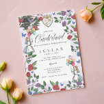 Waterverf Vintage Alice in Onederland Kaart<br><div class="desc">Nodig uw gasten uit voor uw zeer belangrijke date met onze prachtig ontworpen Alice in Onderland verjaardagsfeestuitnodiging. Perfect voor een Alice in Wonderland-thema verjaardag. Het ontwerp is voorzien van een mix van onze handgetekende originele bloemen en kunstwerken. We hebben de iconische Alice in Wonderland illustraties minutieus gerestaureerd door ze met...</div>
