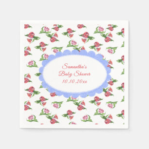 Waterverf vintage Bloemen Baby Borrel  Servet