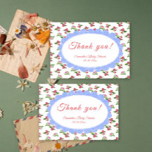 Waterverf vintage Bloemen Baby Shower Bedankt