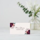 Waterverf Vintage Boho Paarse Bloem Visitekaartje (Staand voorkant)