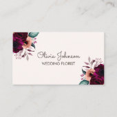 Waterverf Vintage Boho Paarse Bloem Visitekaartje (Voorkant)