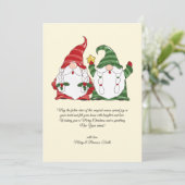 Waterverf Vintage Christmas Caroling Gnomes Feestdagenkaart (Staand voorkant)