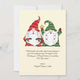 Waterverf Vintage Christmas Caroling Gnomes Feestdagenkaart