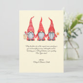 Waterverf Vintage Christmas Caroling Gnomes Feestdagenkaart (Staand voorkant)