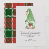 Waterverf Vintage Christmas Gnome met Holly Feestdagenkaart (Voorkant / Achterkant)