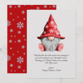 Waterverf Vintage Christmas Love Gnome Feestdagenkaart (Voorkant / Achterkant)