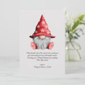 Waterverf Vintage Christmas Love Gnome Feestdagenkaart (Staand voorkant)