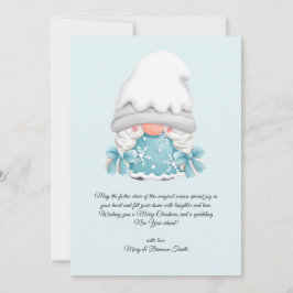 Waterverf Vintage Christmas Winter Gnome Feestdagenkaart