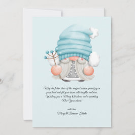 Waterverf Vintage Christmas Winter Gnome Feestdagenkaart