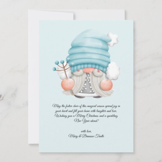 Waterverf Vintage Christmas Winter Gnome Feestdagenkaart (Voorkant)