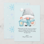 Waterverf Vintage Christmas Winter Gnome Feestdagenkaart (Voorkant / Achterkant)
